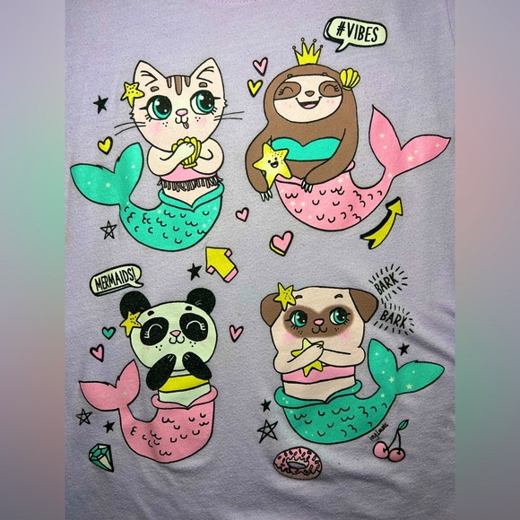 Kid’s Mermaid Animal Tee Shirt - Picture 2 of 3